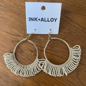Ink & Alloy seed bead hoop earrings